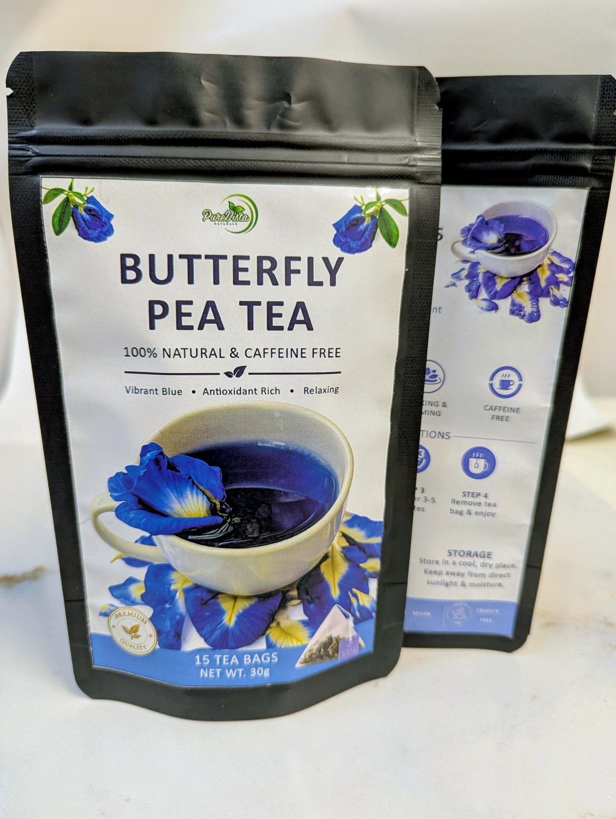 Dried Butterfly Pea Flower Herbal Tea – 100% Natural