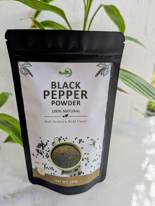 Black Pepper Powder (Whole) - Natural & Aromatic Spice | Purevista Naturals