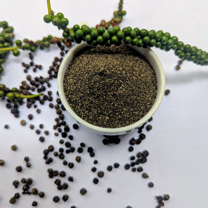 Black Pepper Powder (Whole) - Natural & Aromatic Spice | Purevista Naturals