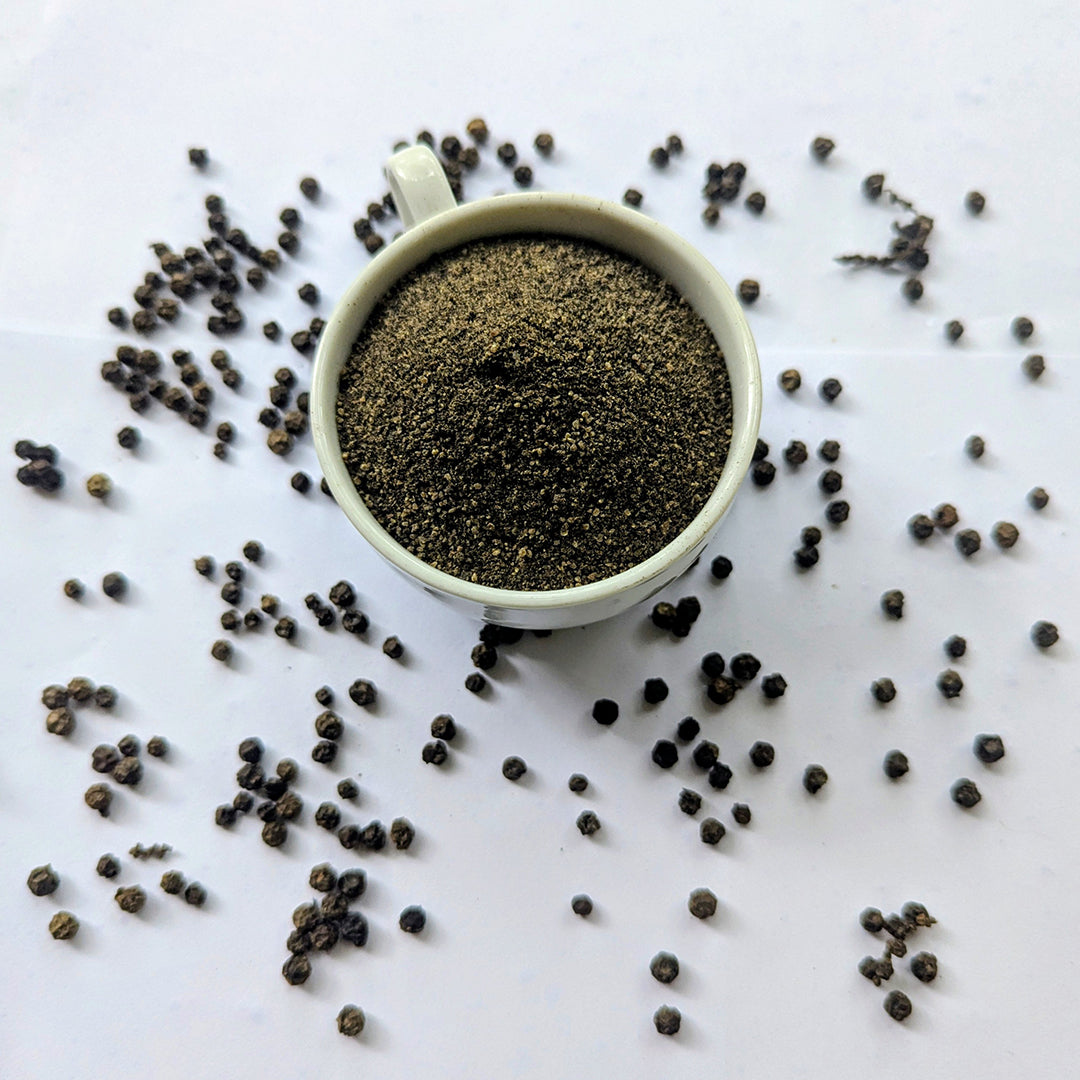 Black Pepper Powder (Whole) - Natural & Aromatic Spice | Purevista Naturals