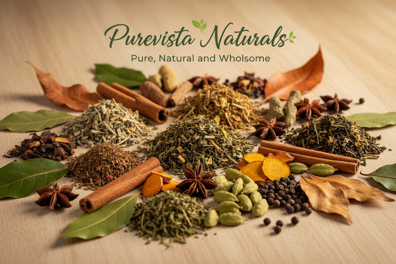 i need image for my brand introduction section. my products are herbal teas, aromatic spices, and natural dried leaves. and add my store name also